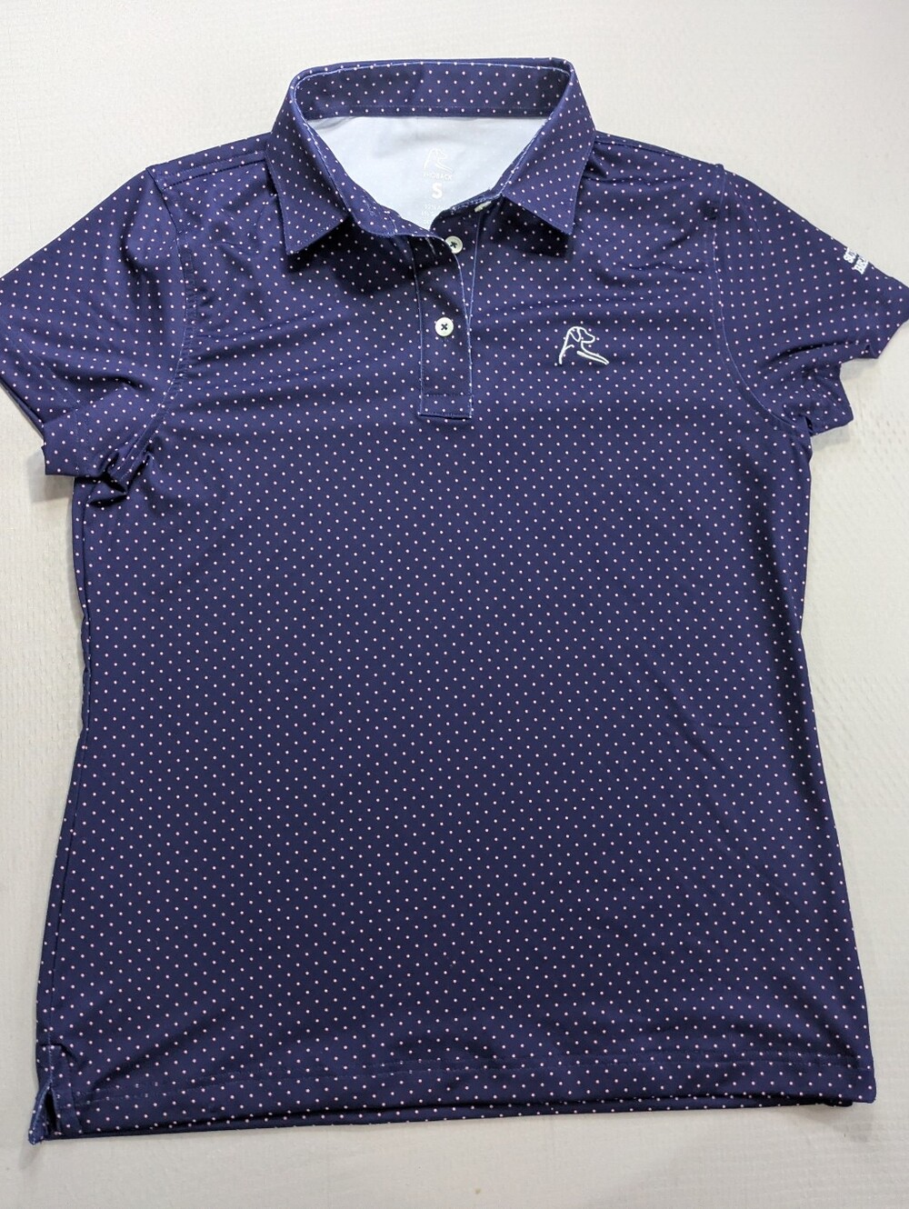 Rhoback Sun & Surf Beach Club NY Women Short Sleeve Polo Size S Blue Performance